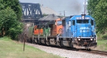 NS Ethanol train 68Q w/Three different BNSF Paint Scheme